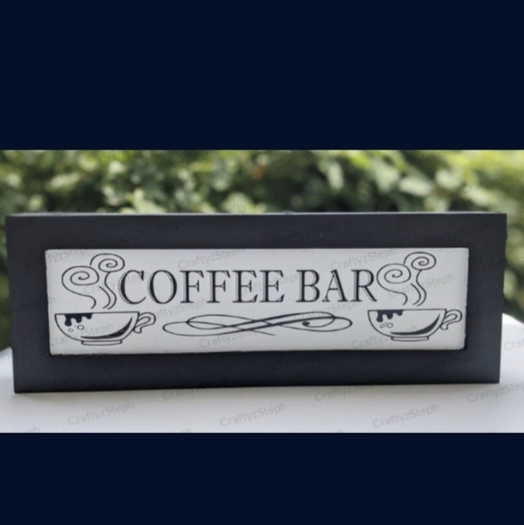Coffee Bar Wood Sign With Calendar Block -Handmade - Picture 2 of 3